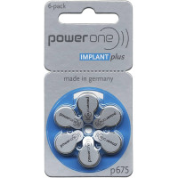 Батарейки для кохлеарного импланта Power One Implant Plus p675, 6 шт.