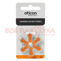 Батарейки для слухових апаратів Oticon 13, 6 шт. Батарейки для слухових апаратів Oticon 13, 6 шт.